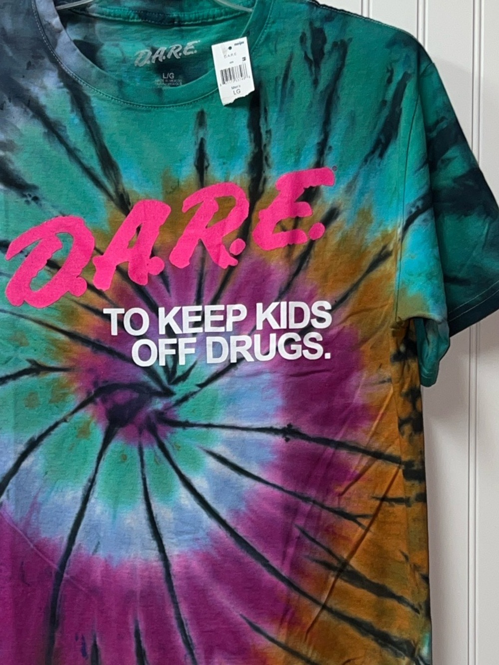 DARE To Keep Kids Off Drugs Tie Dye Shirt L New NWT